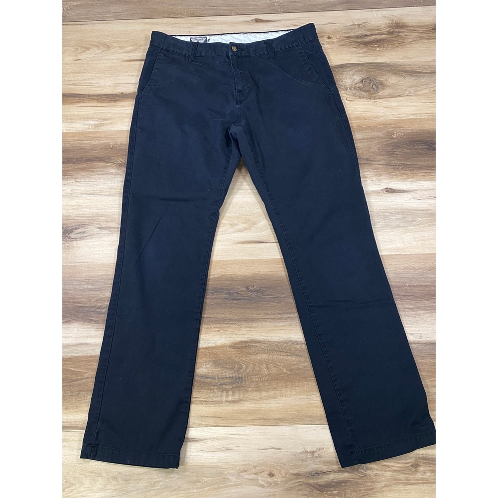 Volcom Chino Pants Mens 34 Streetwear Cotton Stretch Modern Fit Black Workwear